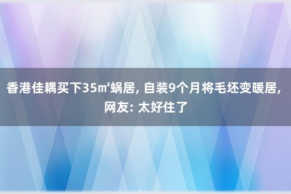 香港佳耦买下35㎡蜗居, 自装9个月将毛坯变暖居, 网友: 太好住了