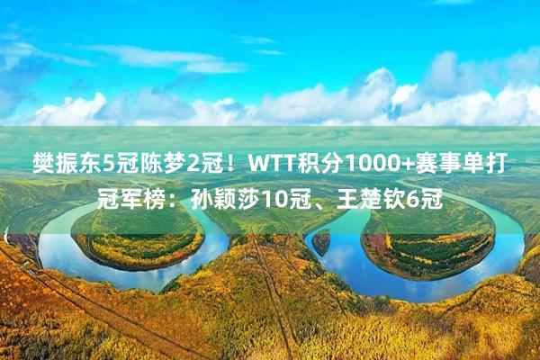 樊振东5冠陈梦2冠！WTT积分1000+赛事单打冠军榜：孙颖莎10冠、王楚钦6冠