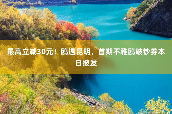 最高立减30元！鸥遇昆明，首期不雅鸥破钞券本日披发